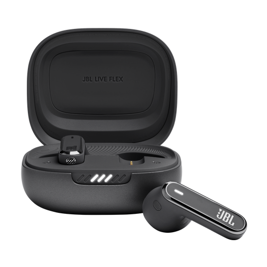 JBL Live Flex - Black - True wireless Noise Cancelling earbuds - Hero